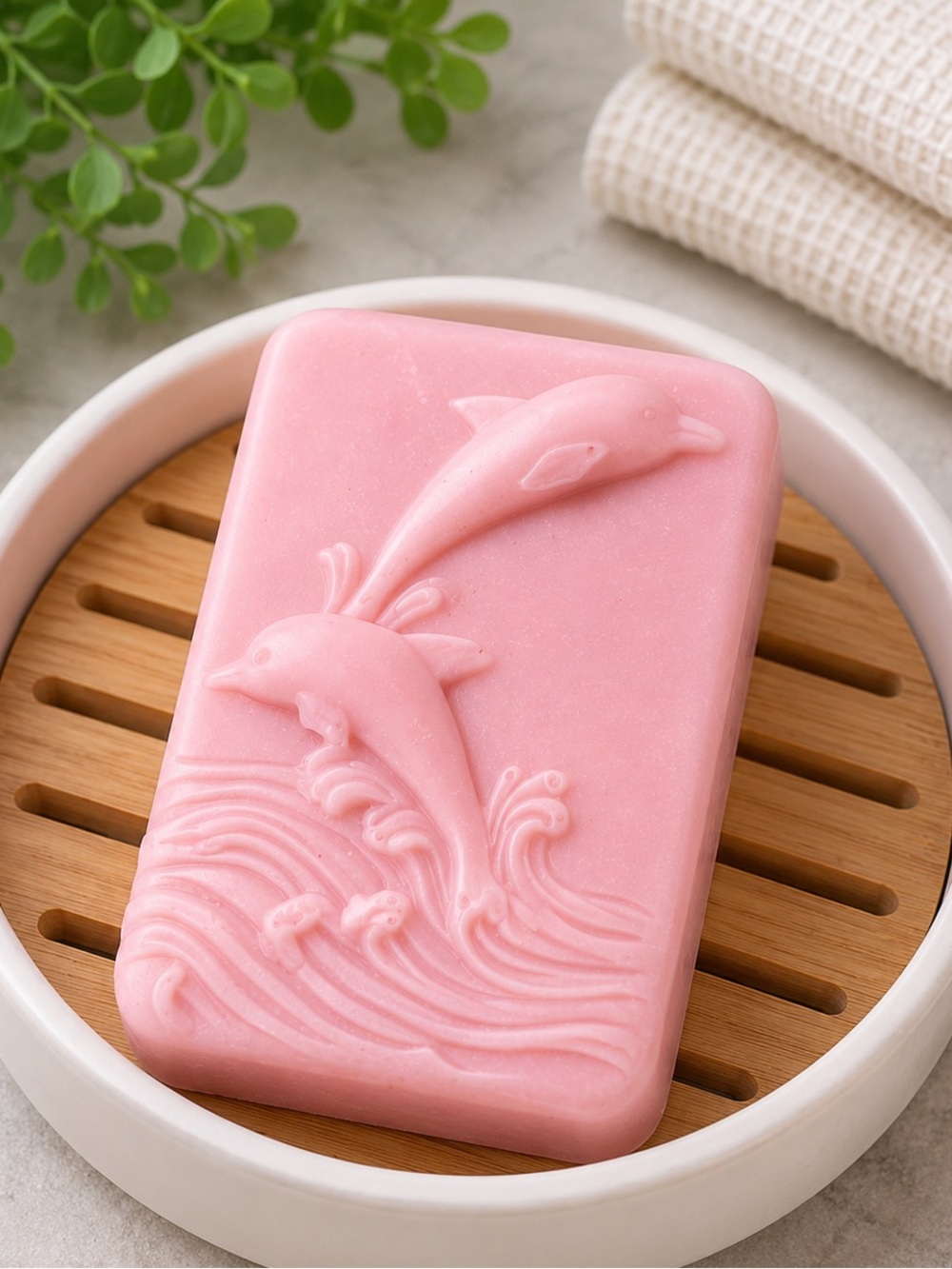 Lemon mint soap 3x2in 7oz dolphin donkey milk based